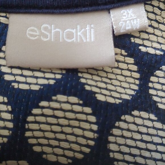 eShakti Womens Office Work Business Dress Polka Dot Mature Dress Navy 3X - Picture 12 of 14